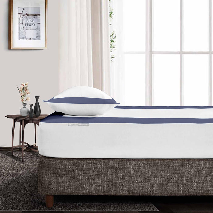 Mediterranean Blue two tone Fitted Bed Sheet