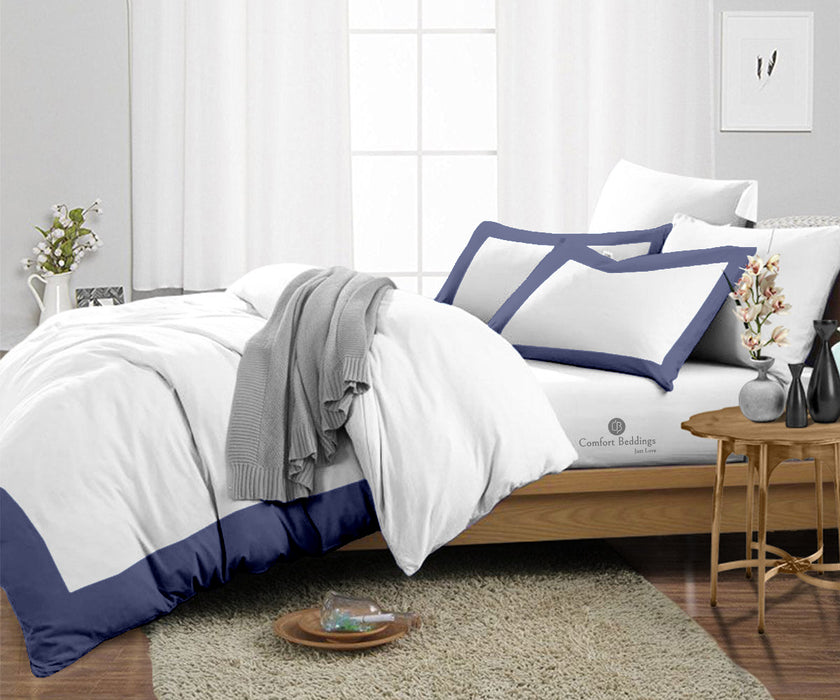 Mediterranean Blue with White Two Tone Duvet Cover