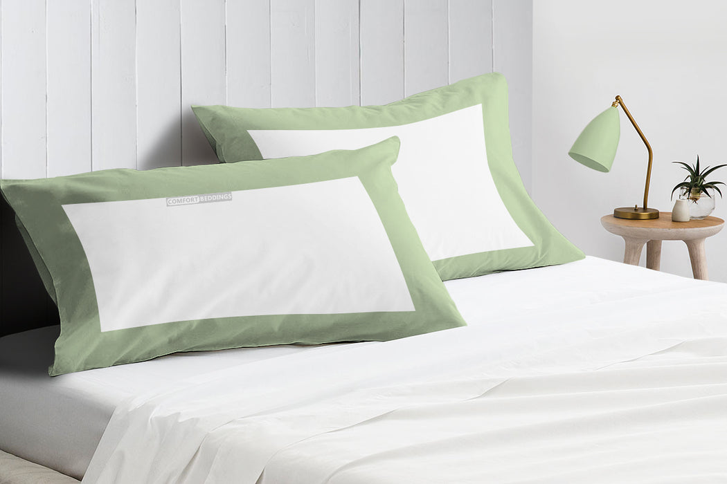 Moss with White Two Tone Pillow Covers