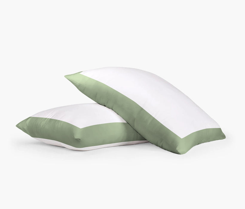 Moss with White Two Tone Pillow Covers