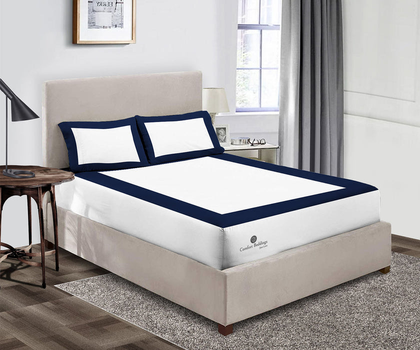 Navy Blue two tone Fitted Bed Sheet