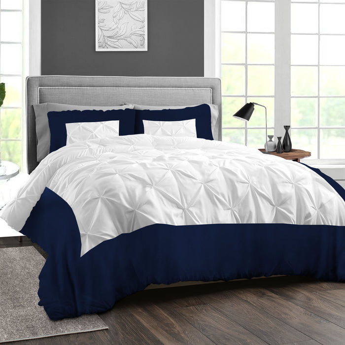 Navy Blue Dual Tone Half Pinch Duvet Cover