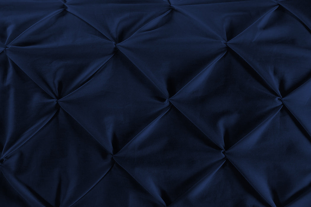 Navy Blue Pinch Bed Runner