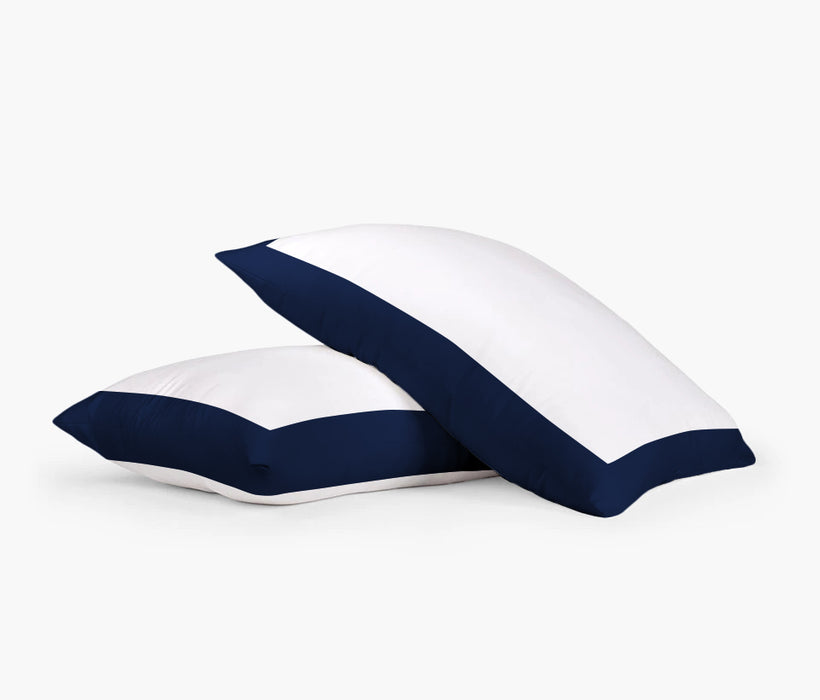Navy Blue with White Two Tone Pillow Covers