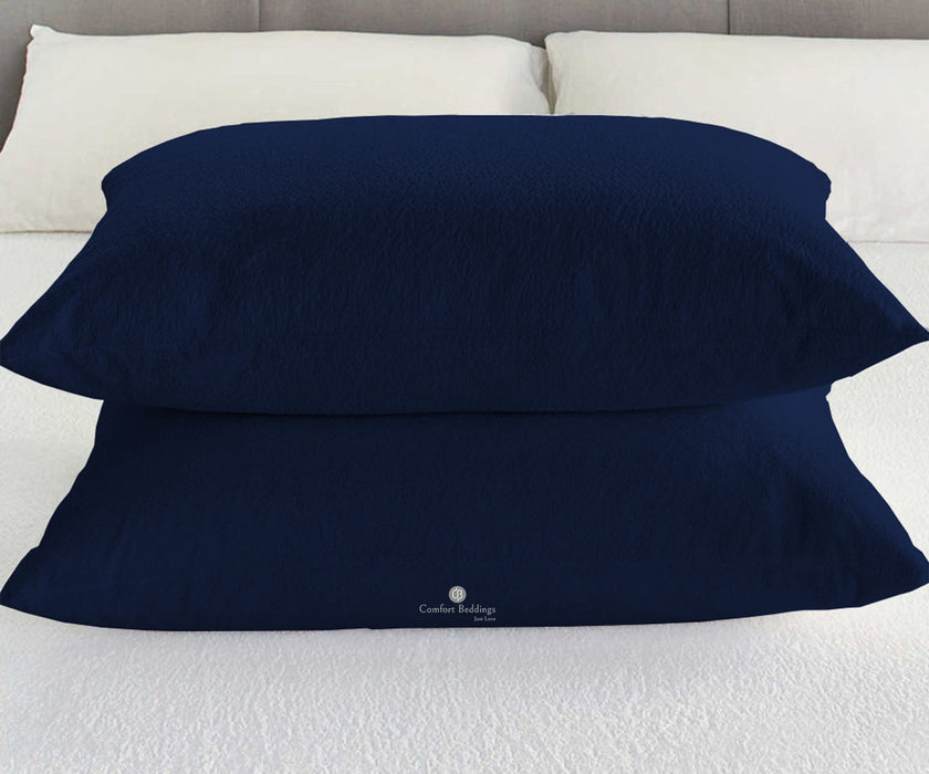 Terry Navy Blue Waterproof Pillow Protector