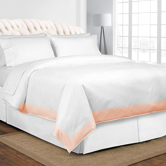 Peach with White Two Tone Duvet Cover