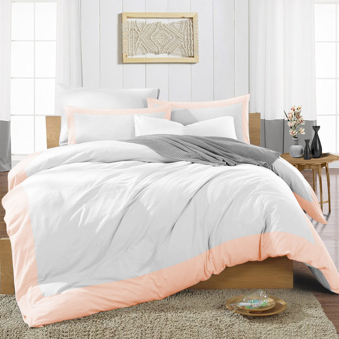 Peach with White Two Tone Duvet Cover