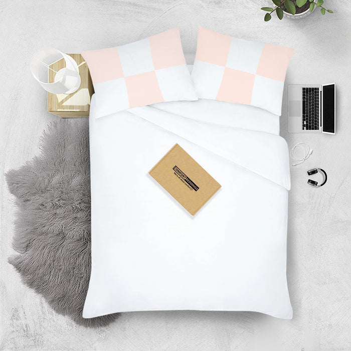 Peach with White Chex Pillow Covers