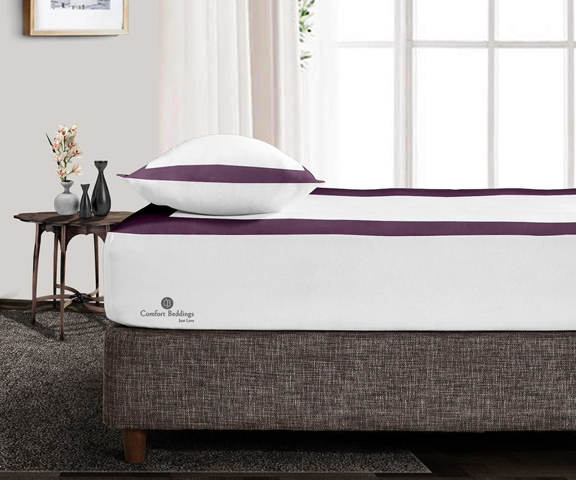 Plum two tone Fitted Bed Sheet