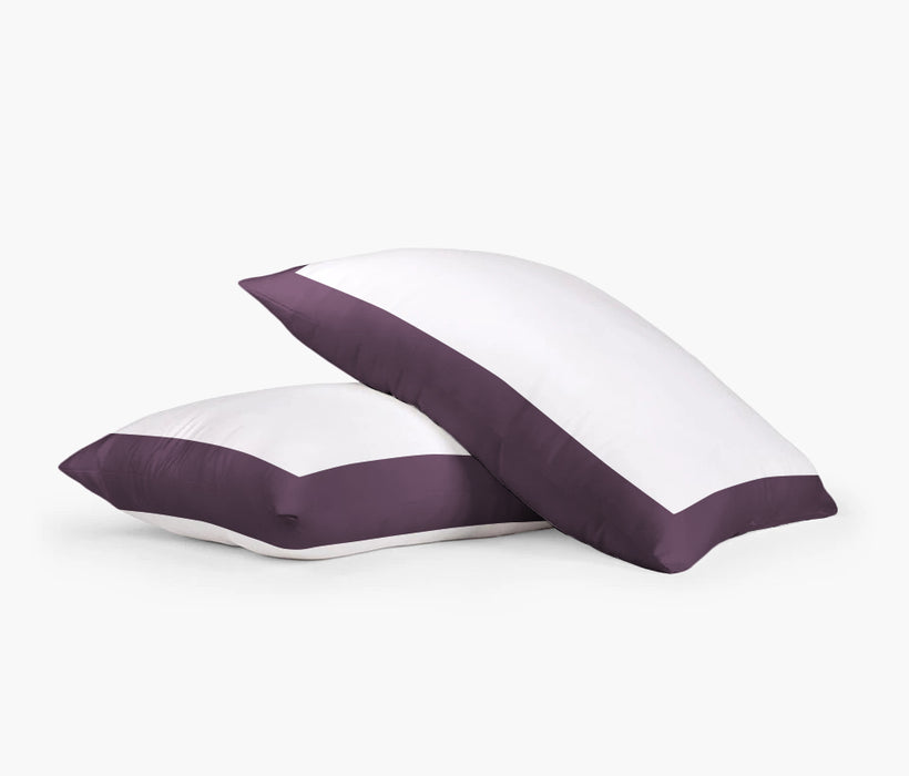 Plum with White Two Tone Pillow Covers