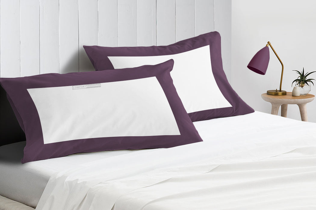 Plum with White Two Tone Pillow Covers