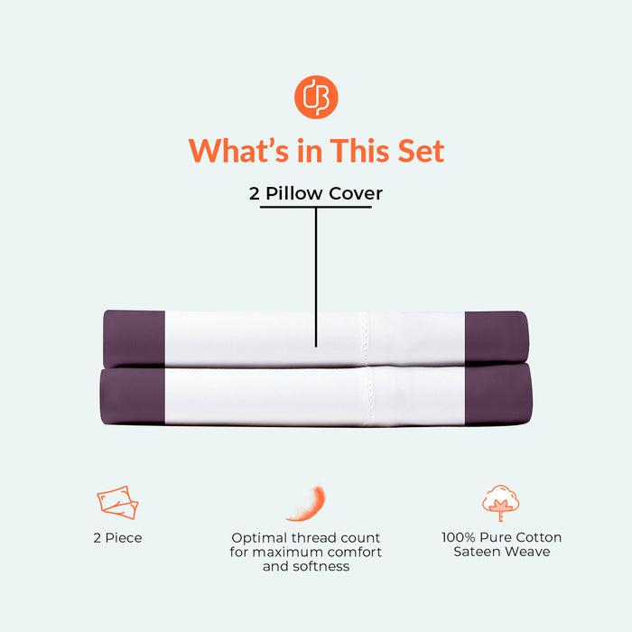 Plum with White Two Tone Pillow Covers