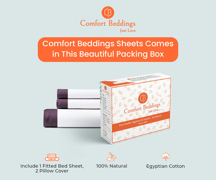Plum two tone Fitted Bed Sheet