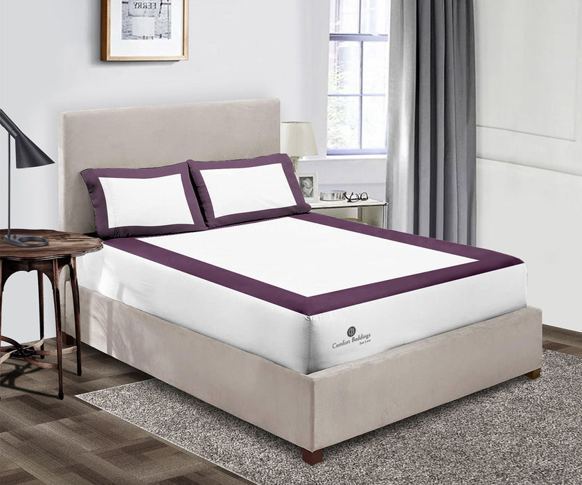 Plum two tone Fitted Bed Sheet