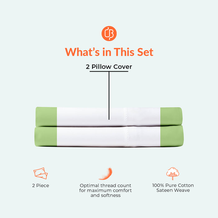 Sage with White Two Tone Pillow Covers