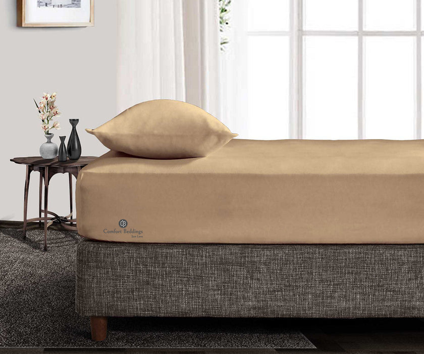 600 Thread Count Taupe Fitted Sheet