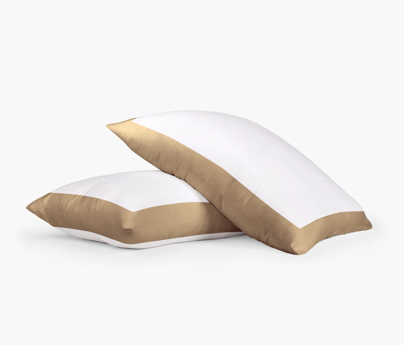 Taupe with White Two Tone Pillow Covers