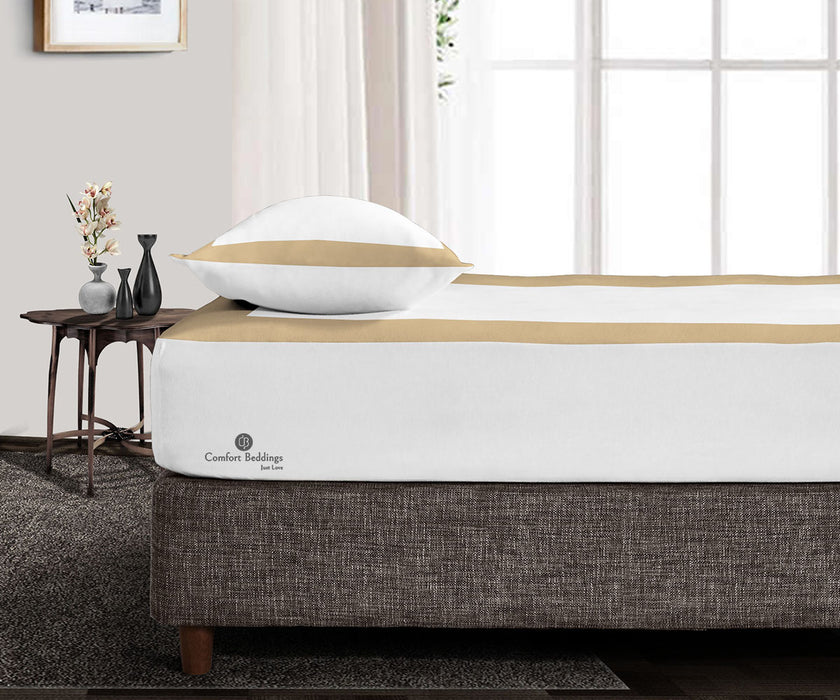 Taupe two tone Fitted Bed Sheet