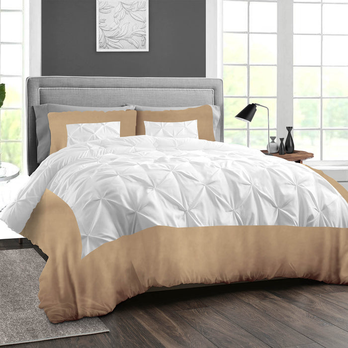 Taupe Dual Tone Half Pinch Duvet Cover