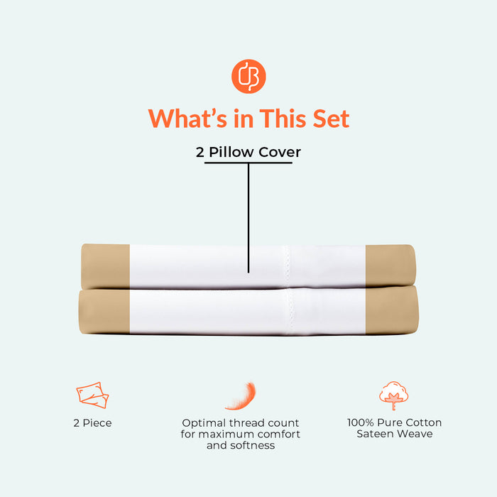Taupe with White Two Tone Pillow Covers