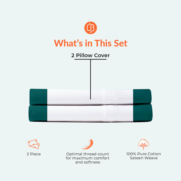 Teal with White Two Tone Pillow Covers