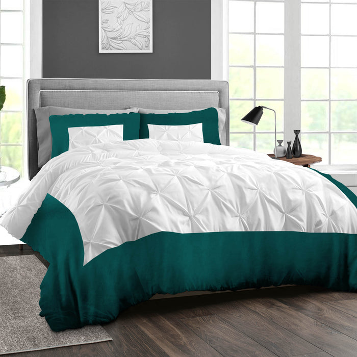 Teal Dual Tone Half Pinch Duvet Cover