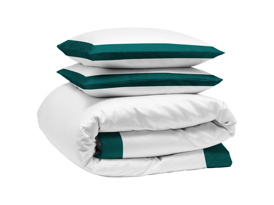 Teal with White Two Tone Duvet Cover