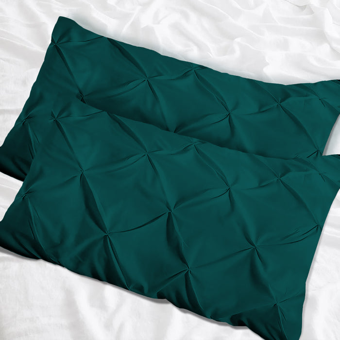 Teal Pinch Pillow Covers