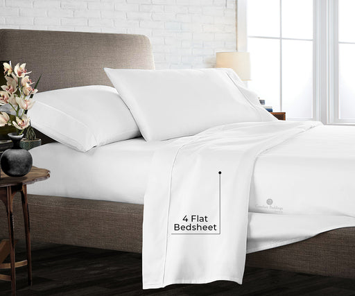 White Pack Of 4 Flat Bedsheet - Comfort Beddings