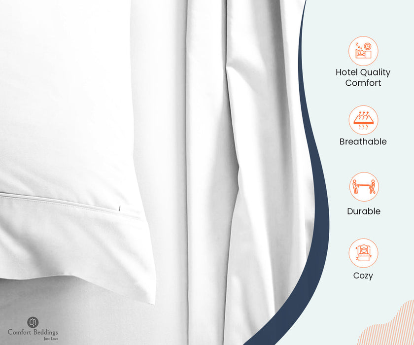 600 Thread Count White Fitted Sheet