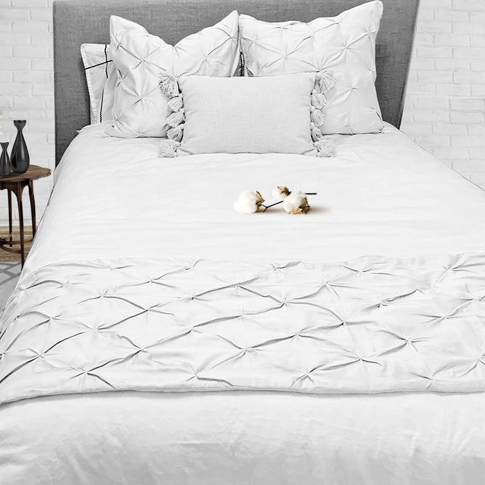 White Pinch Bed Runner