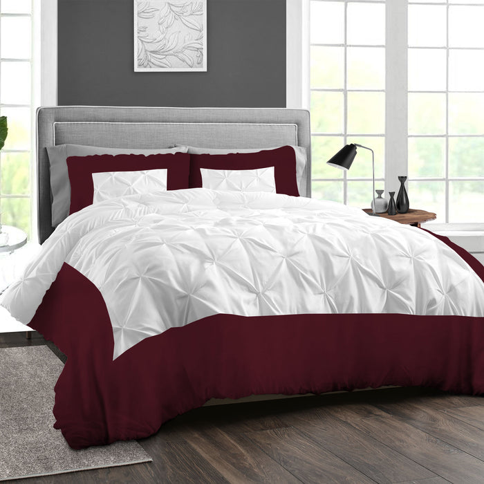 Wine Dual Tone Half Pinch Duvet Cover