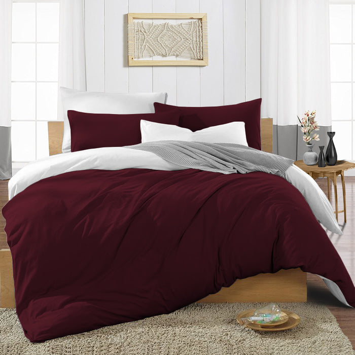 Wine Reversible Duvet Cover