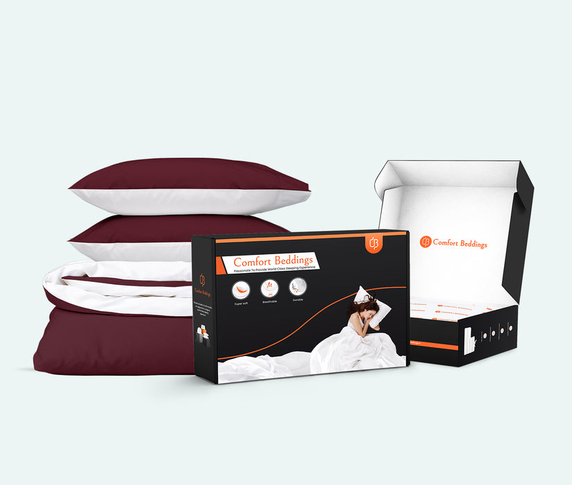 Wine Reversible Duvet Cover