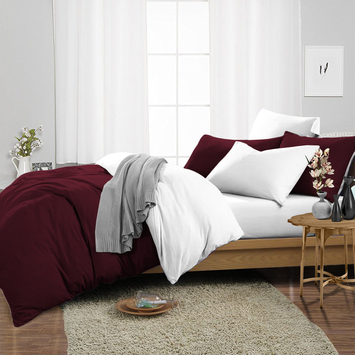 Wine Reversible Duvet Cover