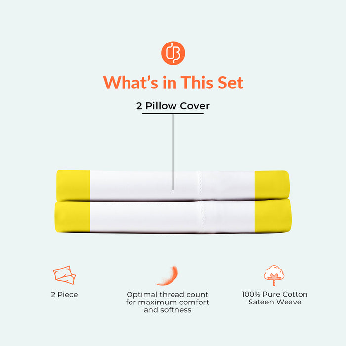 Yellow with White Two Tone Pillow Covers