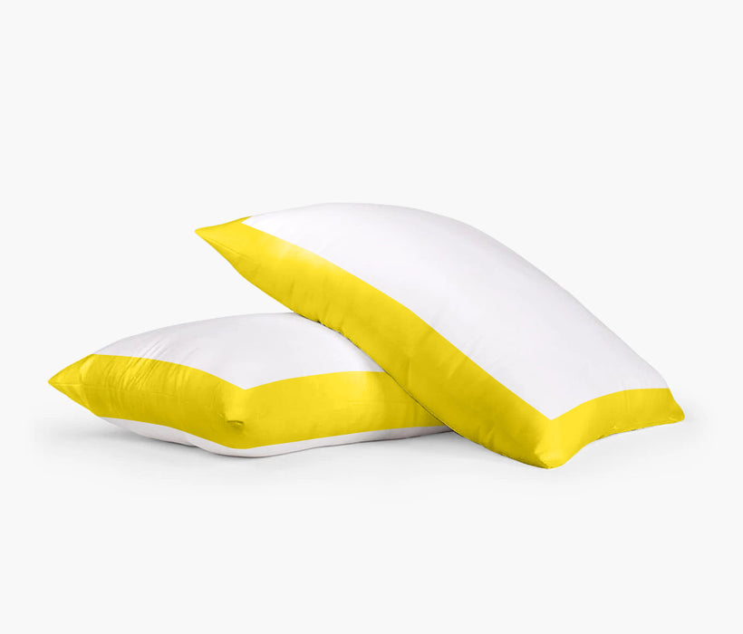 Yellow with White Two Tone Pillow Covers