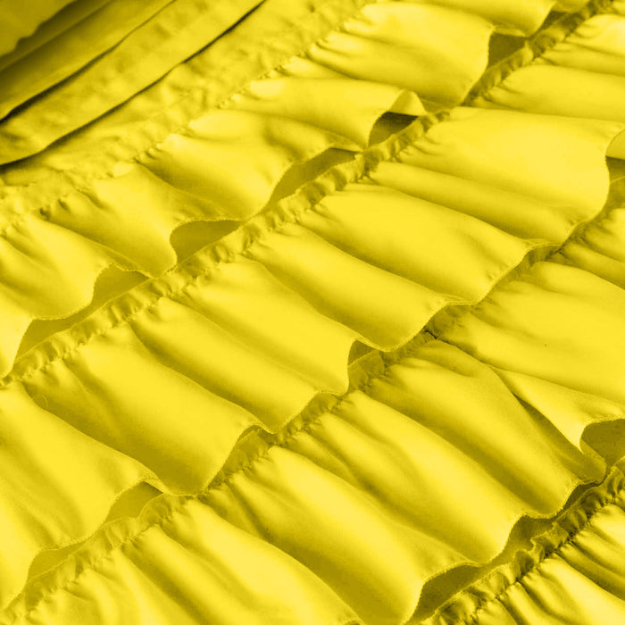 Yellow Multi Ruffled Duvet Cover