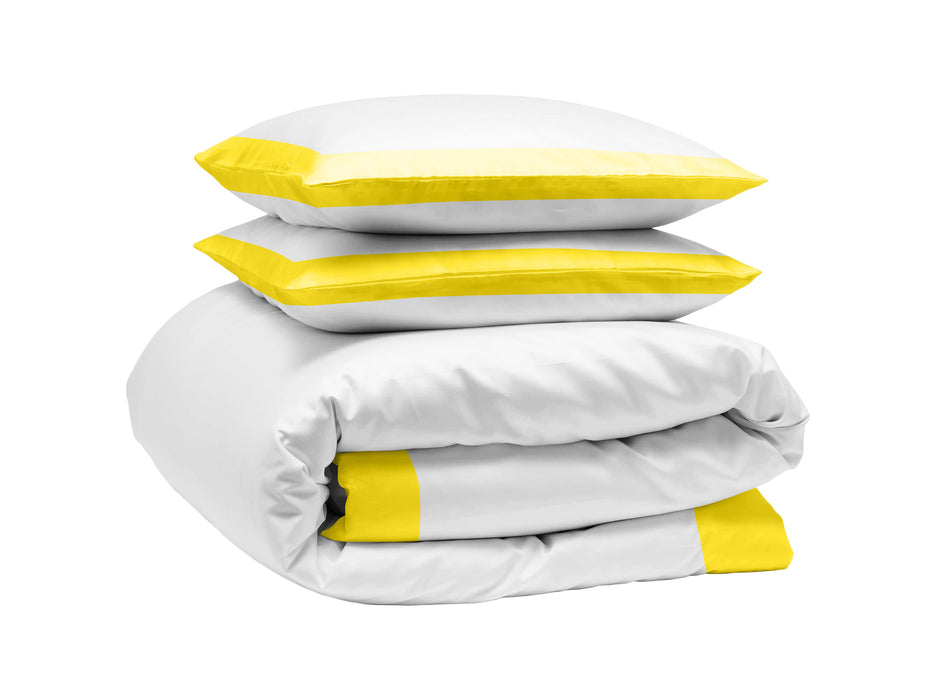 Yellow with White Two Tone Duvet Cover