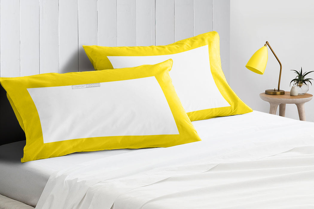 Yellow with White Two Tone Pillow Covers