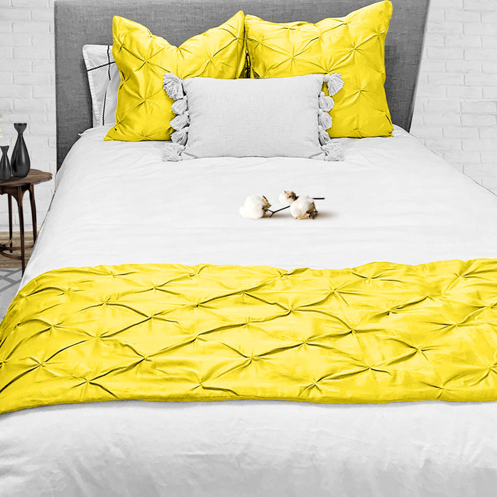 Yellow Pinch Bed Runner