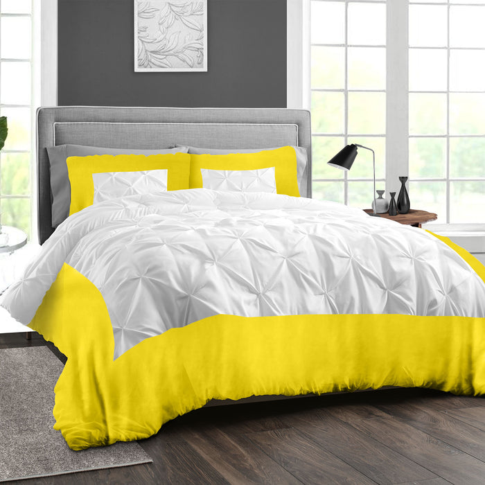 Yellow Dual Tone Half Pinch Duvet Cover