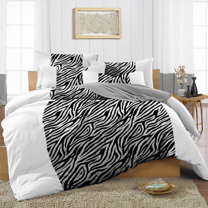 Zebra Print Contrast Colour Bar Duvet Cover