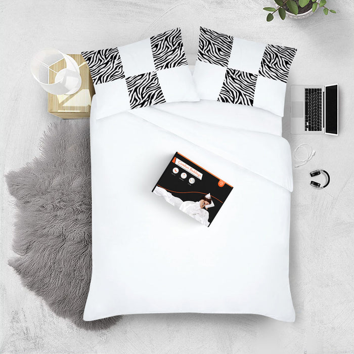 Zebra Print with White Chex Pillow Covers
