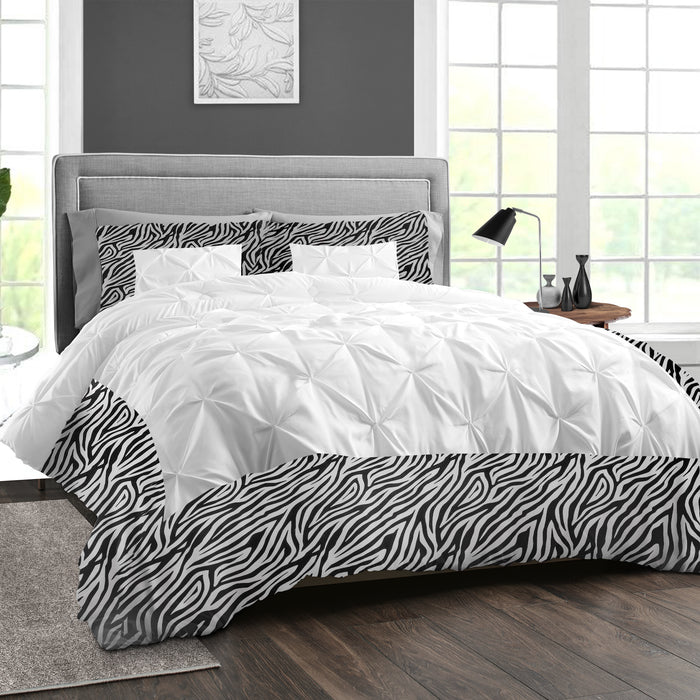 Zebra Print Dual Tone Half Pinch Duvet Cover