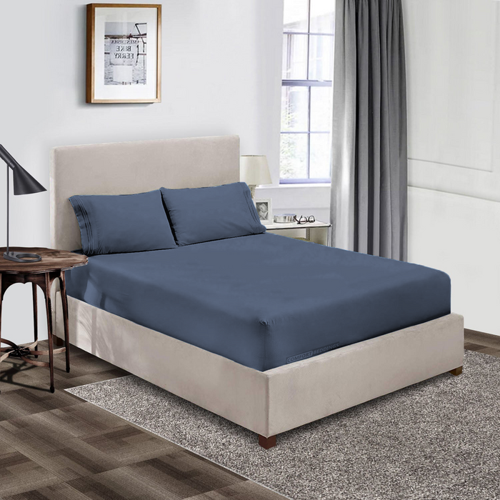 600 TC Mediterranean Blue Fitted Sheet