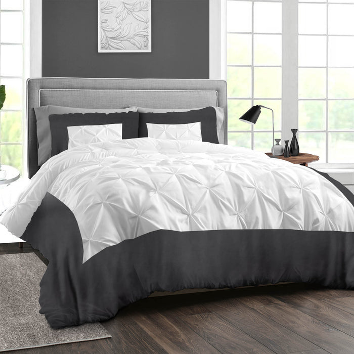 Dark Grey Dual Tone Half Pinch Duvet Cover