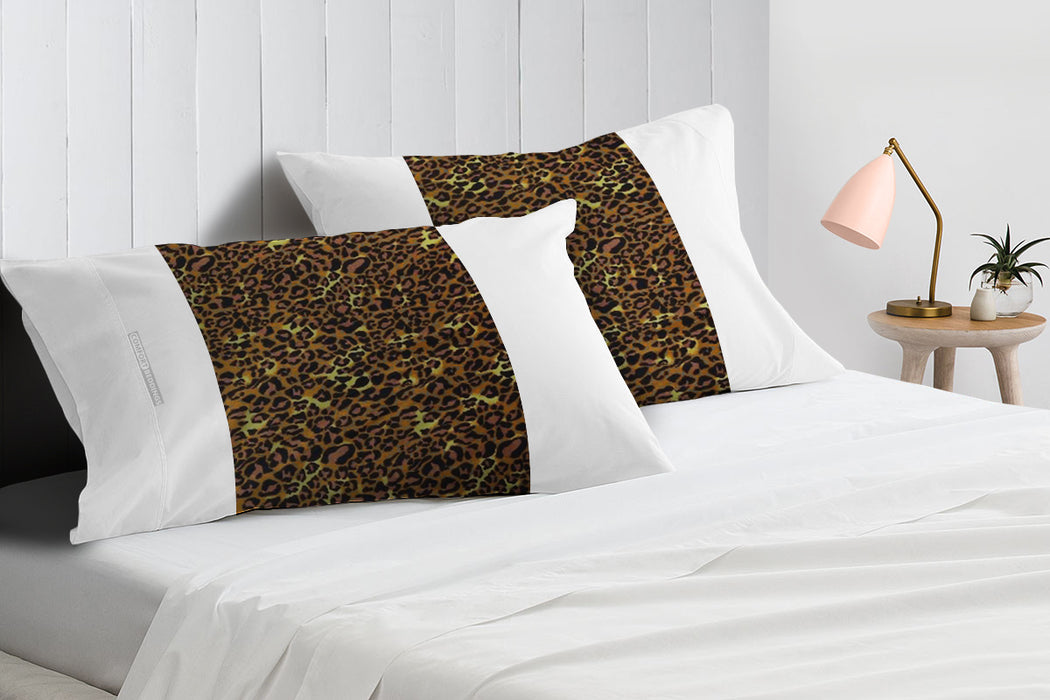 Leopard Print with White Contrast Pillow Covers