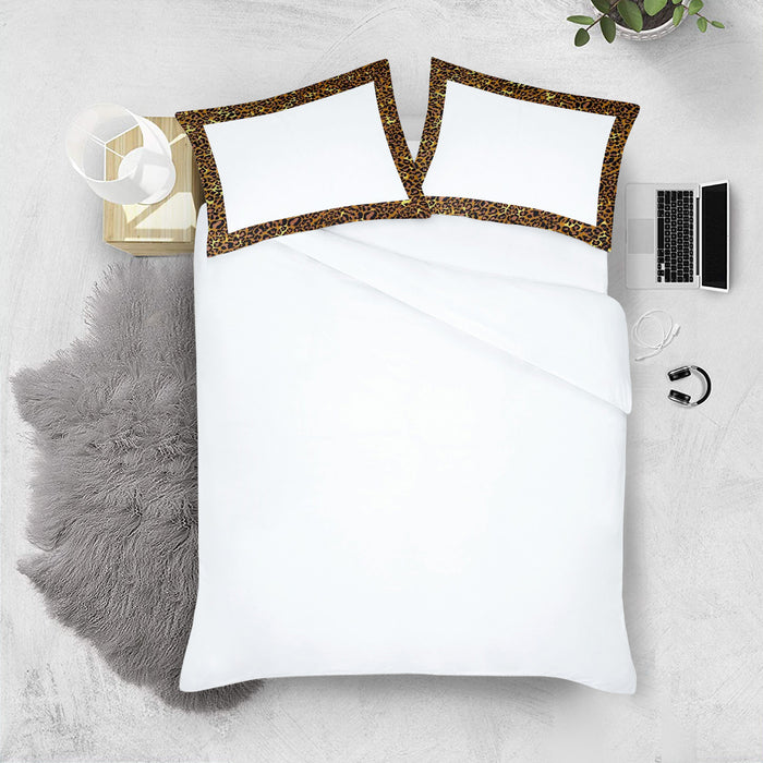 Leopard Print with White Two Tone Pillow Covers