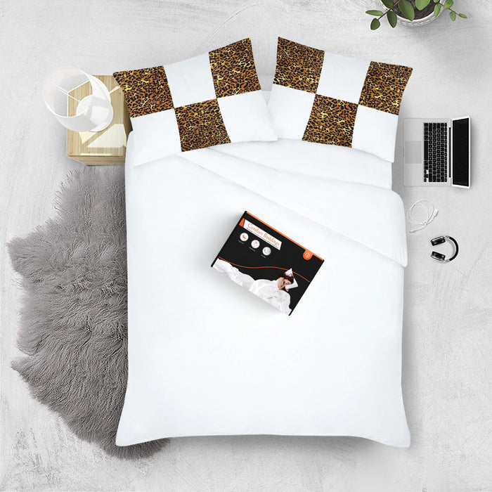 Leopard Print with White Chex Pillow Covers